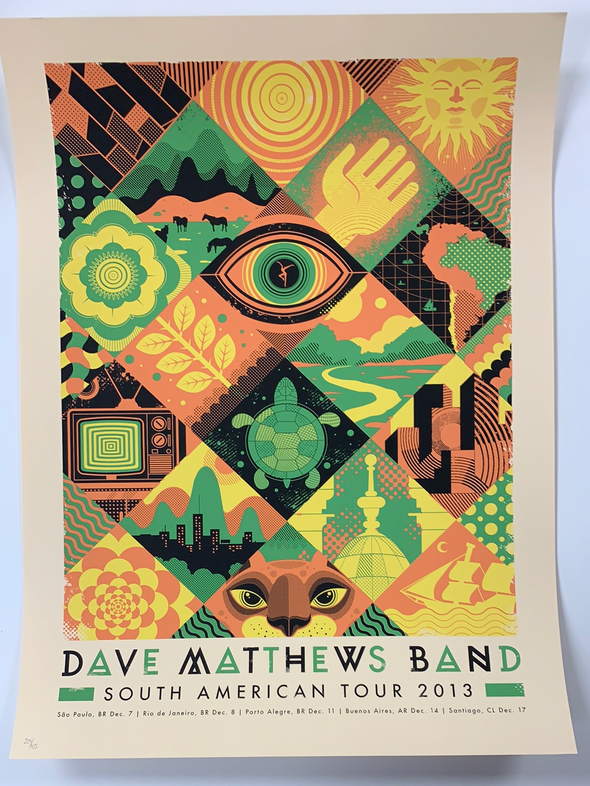 Dave Matthews Band - 2013 Graham Erwin poster South America Tour