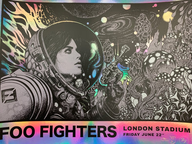 Foo Fighters - 2018 Richey Beckett poster London Stadium GBR FOIL AP
