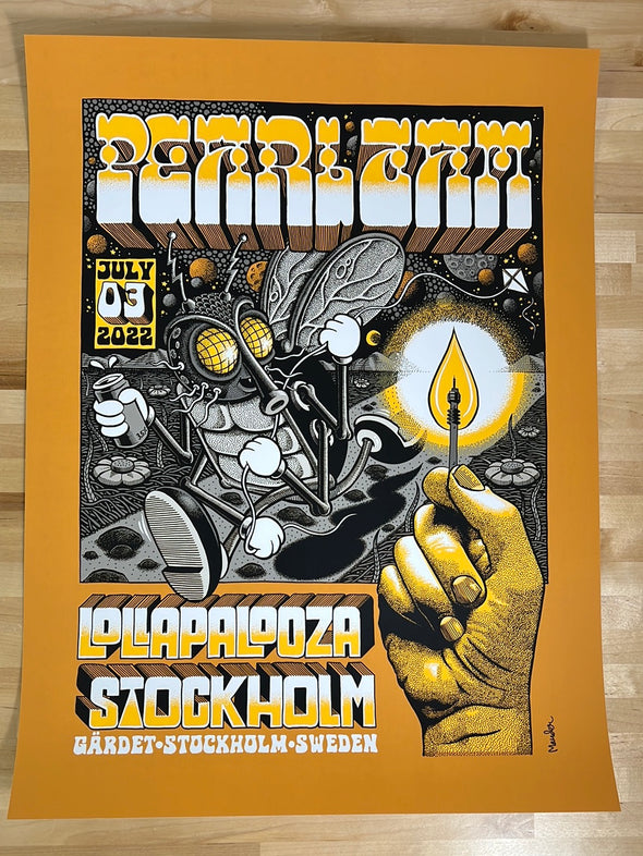 Pearl Jam  - 2022 Martin Ander poster Stockholm, SWE Lollapalooza
