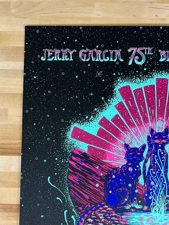 Jerry Garcia 75th Birthday - 2017 James Eads poster Red Rocks Morrison, CO
