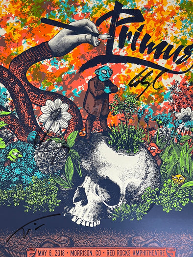 Primus - 2018 Status Serigraph poster Red Rocks, Morrison, CO autographed