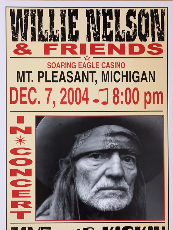Willie Nelson - 2004 Franks Brothers 12/7 poster Mt. Pleasant, MI