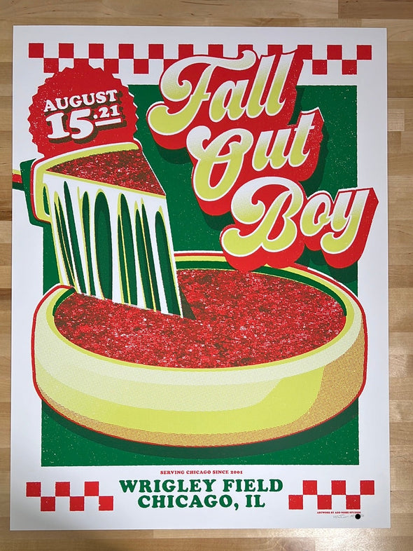 Fall Out Boy - 2021 Mike Tallman poster Chicago, IL Wrigley Field