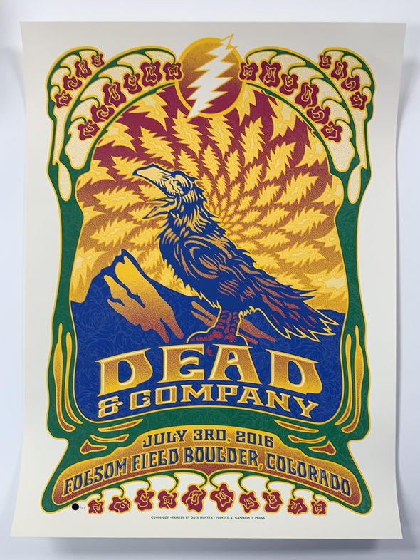 Dead & Company - 2016 Dave Hunter poster Boulder, CO 7/3 Summer Tour