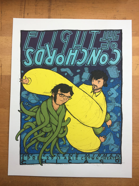 Flight of the Conchords - 2009 Jay Ryan poster Chicago, IL Arie Crown Theater N2