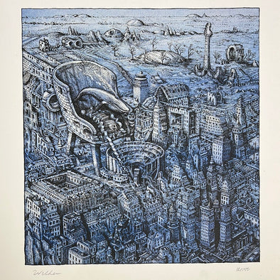 The City Was The Song - 2022 David Welker poster, art print (Blue)