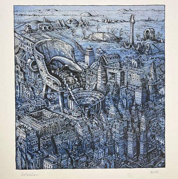 The City Was The Song - 2022 David Welker poster, art print (Blue)