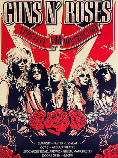 Guns N' Roses - 1987 poster Manchester, UK Appetite for Destruction