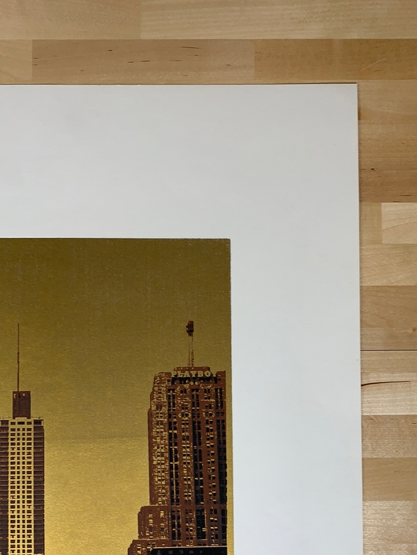 Chicago Water Tower - Les Hellman art print poster Original Vintage