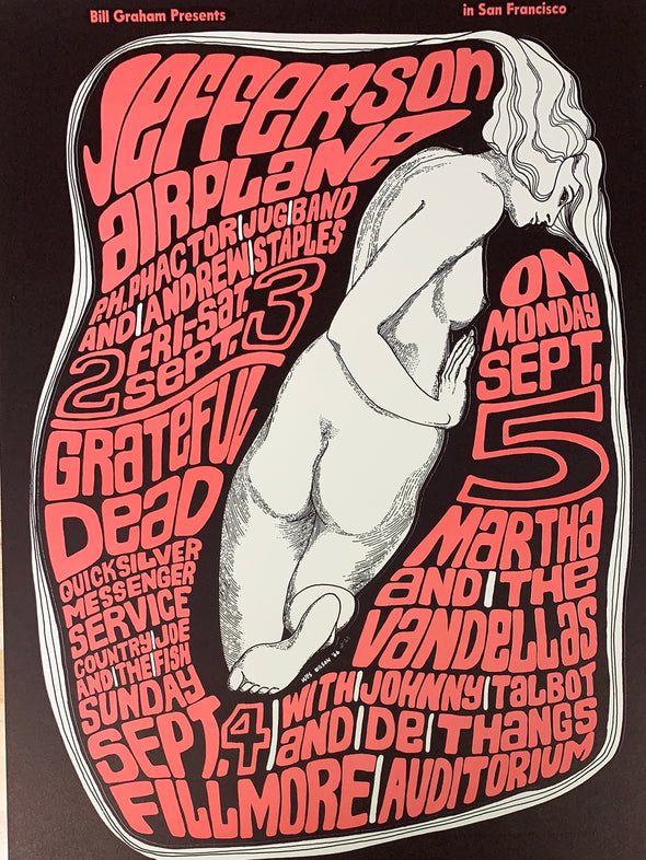 Grateful Dead Airplane - 1966 Wes Wilson Poster San Francisco, CA The Fillmore 3rd