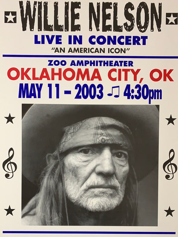 Willie Nelson - 2003 Franks Brothers 5/11 poster Oklahoma City, OK
