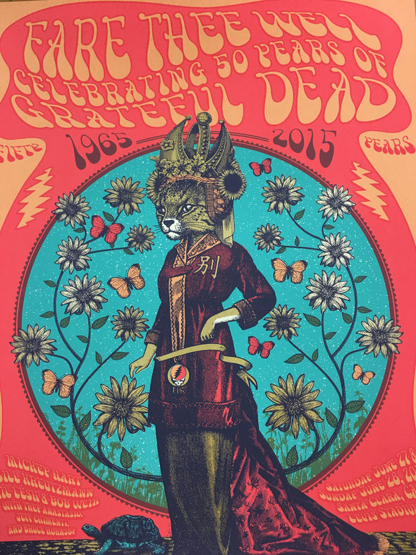 Grateful Dead/Fare Thee Well - 2015 Status Serigraph Poster Santa Clara, CA Levi