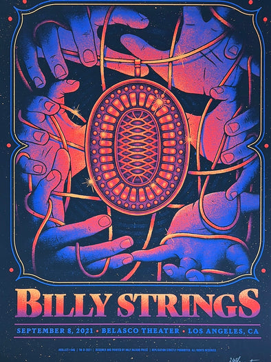 Billy Strings - 2021 Half Hazard poster Los Angeles, CA