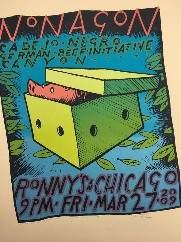 Nonagon - 2009 Jay Ryan poster Chicago, IL Ronny's