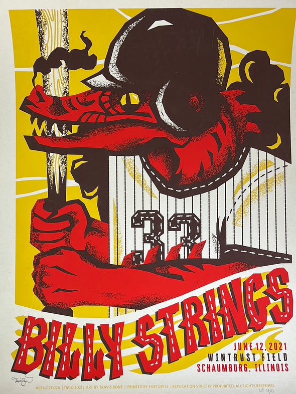 Billy Strings - 2021 Furturtle Show Prints poster Schaumburg, IL 6/12