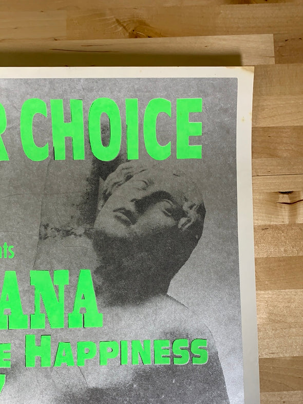 Nirvana Rock for Choice - original vintage 1991 promo poster 1st ed
