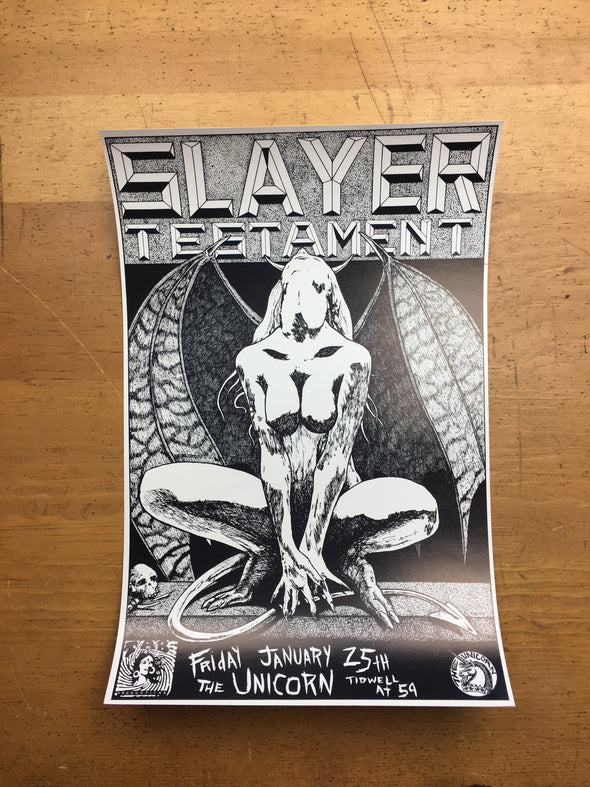 Slayer - 1991 Frank Kozik poster Houston, TX The Unicorn