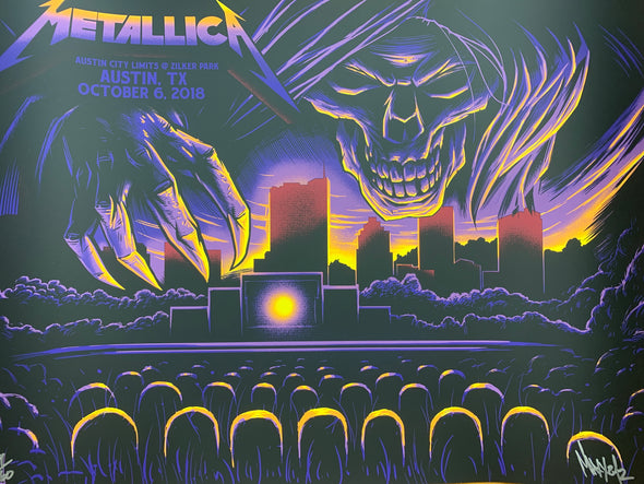 Metallica - 2018 Maxx242 poster Austin ACL Fest  Zilker Park AP 10/6