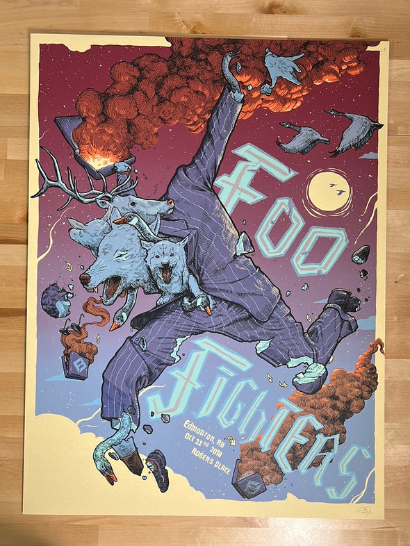 Foo Fighters - 2018 Dave Kloc poster Edmonton, CAN Rogers Place