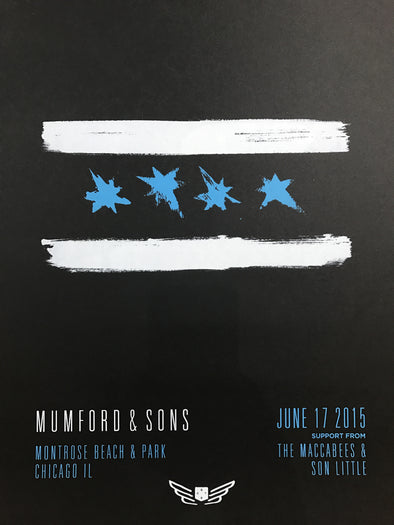 Mumford & Sons - 2015 poster Chicago, IL Montrose Beach