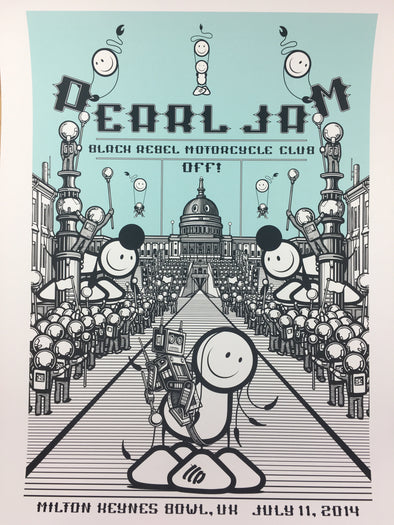 Pearl Jam - 2014 The London Police poster Milton Keynes, UK Milton Keynes Bowl