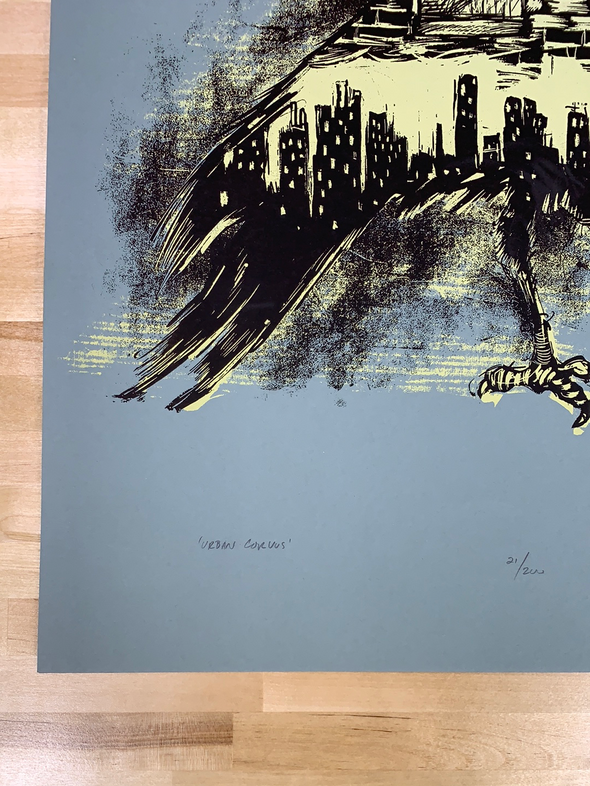 Urban Corvus - 2009 Dan Grzeca Poster Art Print Charcoal Grey