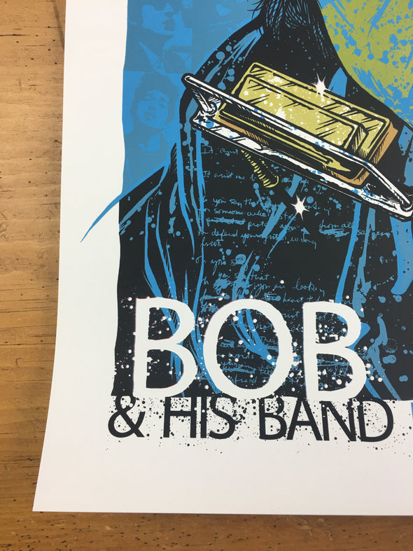 Bob Dylan - 2010 Rhys Cooper Poster Nashville, TN Municipal Auditorium Blue Edit