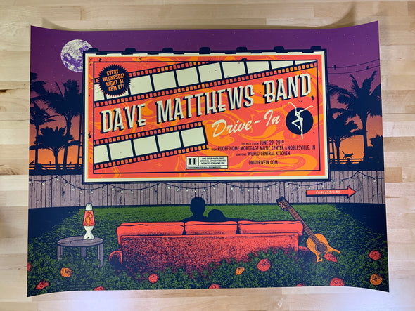 Dave Matthews Band - 2020 Status Serigraph poster Noblesville, IN Ruoff Music Center