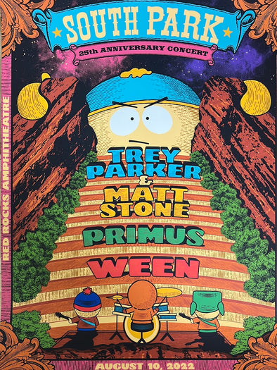 Primus Ween - 2022 Status Serigraph poster Red Rocks South Park S/N