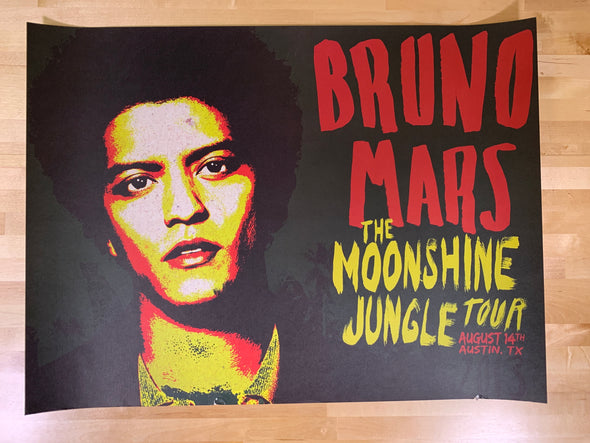 Bruno Mars - 2013 Moonshine Jungle Tour poster (damaged) San Deigo CA