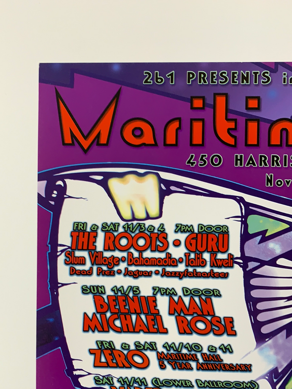 MHP 104 November - 2000 The Artworks poster Maritime Hall San Fran 1st
