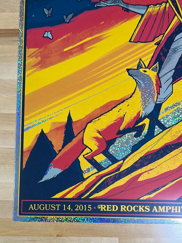 My Morning Jacket - 2015 Clinton Reno poster Morrison, CO Red Rocks FOIL