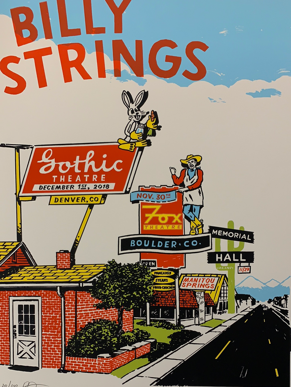 Billy Strings - 2018 Ryan Duggan poster Denver, Boulder, CO