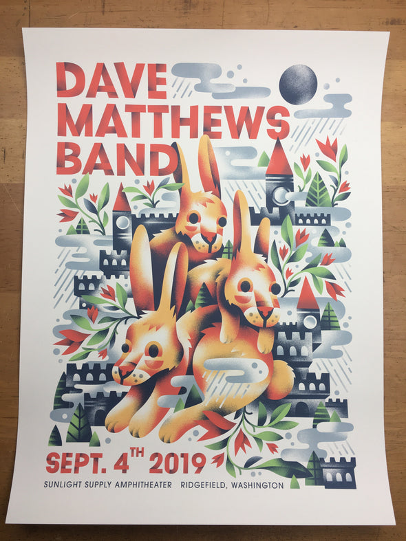 Dave Matthews Band - 2019 Aren Vandenburgh poster Ridgefield, WA Sunlight Supply