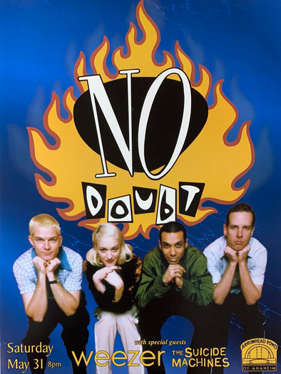 No Doubt + Weezer - 1997 Paul Cutler promo poster Anaheim, CA Arrowhead