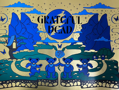 Grateful Dead - 2022 Brian Steely poster dancing bears Gold