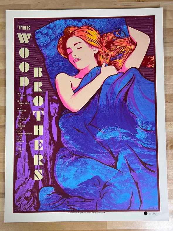 The Wood Brothers - 2016 Kyle Baker poster Northeast Tour