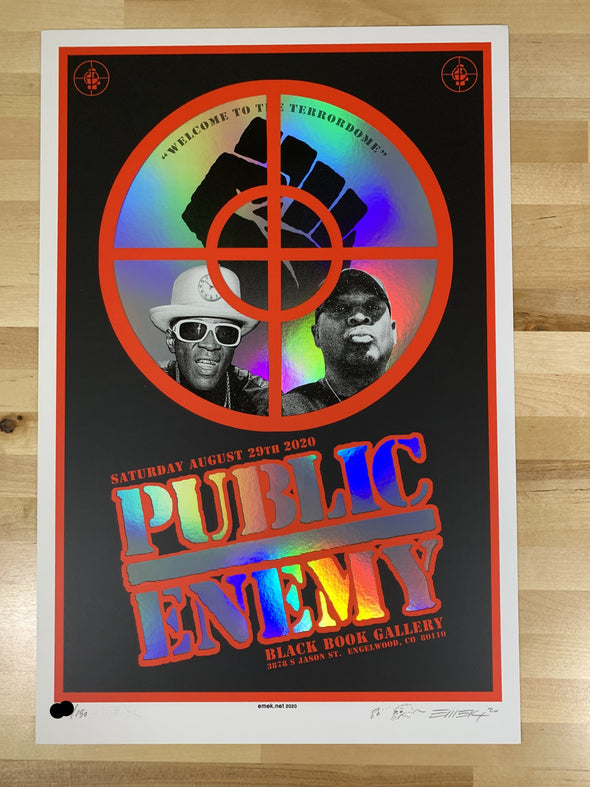 Public Enemy - 2020 Emek poster foil with date The Terrordome, CO