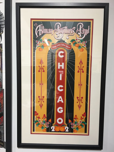 The Allman Brothers Band - 2002 Daniel Bretz poster Chicago FRAMED