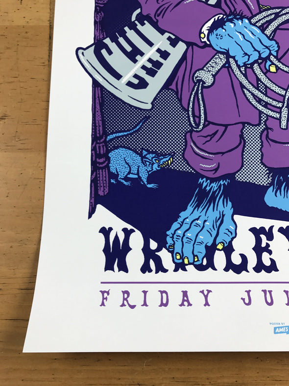 Pearl Jam - 2013 Ames Brothers poster purple gorilla monkey Wrigley Field S/N AP ed