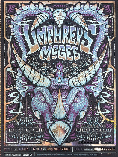 Umphrey's McGee - 2017 Half Hazard Press poster Denver, CO FOIL