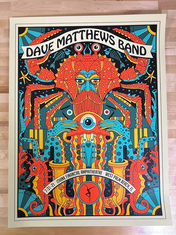 Dave Matthews Band - 2021 Methane poster West Palm Beach, FL 7/31