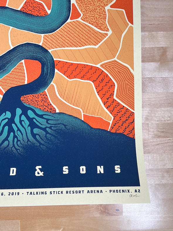 Mumford & Sons - 2019 DKNG poster Phoenix, AZ Talking Stick