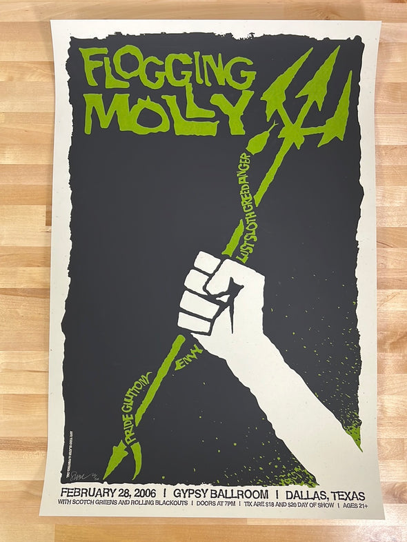 Flogging Molly - 2006 Todd Slater poster Dallas, TX