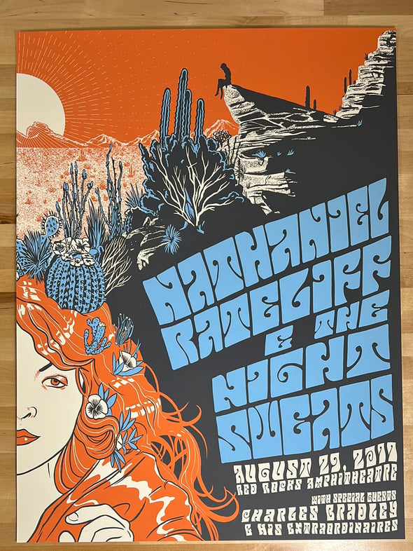 Nathaniel Rateliff & the Night Sweats - 2017 poster Red Rocks Morrison, CO N2