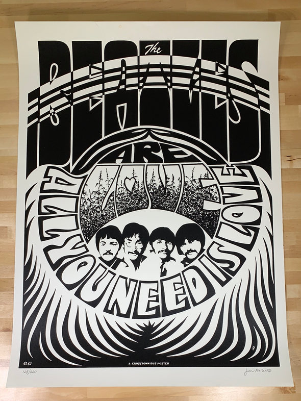 The Beatles - 1967 Jim Phillips poster 2nd edition/220 S/N with COA