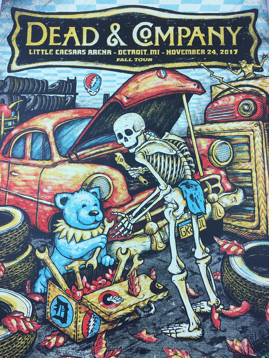 Dead & Company - 2017 Zeb Love Poster Detroit, MI Little Ceasars Arena ...