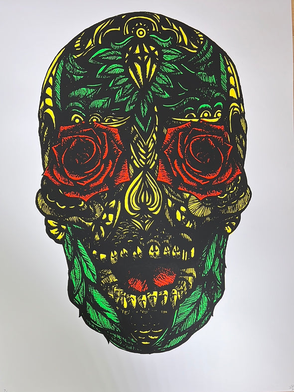 Poison Skull - 2013 JC Rivera poster Chicago street artist art