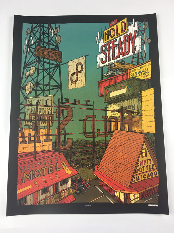 The Hold Steady - 2018 Landland Poster Chicago, IL Empty Bottle