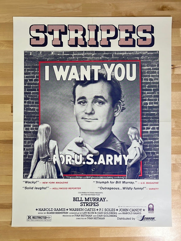 Stripes - 1981 Bill Murray movie poster original vintage 19x25